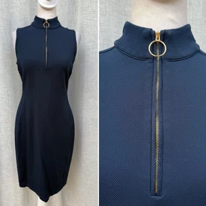 Vestido Lauren Ralph Lauren Azul Marino Sin Mangas Mini Cremallera Cuello - Imagen 1 de 13