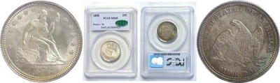 1858 25C Seated Liberty Quarter PCGS MS-65  CAC - Image 1 of 3