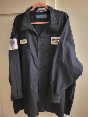 New Cintas Comfort Flex 935-20 Men's Size 6XL-LN Navy Blue LS Work Shirt - Image 1 of 4