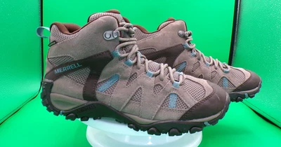 WOMENS MERRELL DEVERTA 2 TROOPER BROWN AQUA HIKING TRAIL WALKING BOOTS 8.5 M - Image 1 of 4