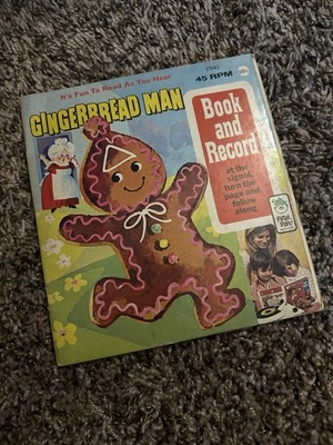 VINTAGE The Gingerbread Man Book And Record 1940 45 RPM Foto 1 de 3