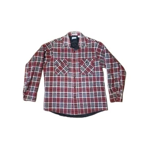 Sears Mens Fieldmaster Red Plaid Flannel Shirt Quilted Lining Size L USA VTG - Picture 1 of 6