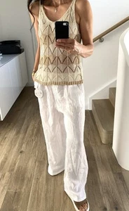 Top Strick Shirt Bluse 36 38 Neu Damen Beige Gold - Bild 1 von 5