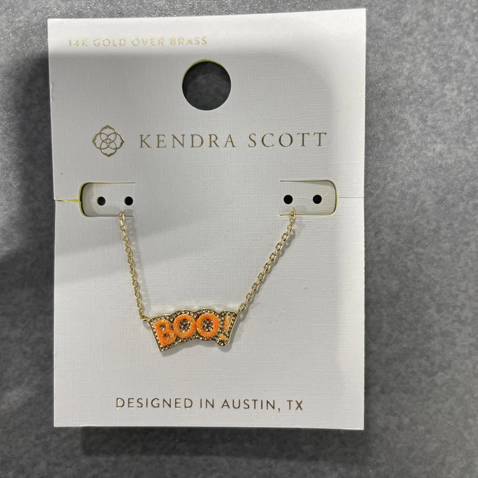 ✨НОВЫЙ✨KENDRA SCOTT ✨ «Золотой» Хэллоуин Бу! 🎃 Ожерелье - Изображение 1 из 2