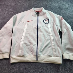 Nike United States Paralympic Team 2020 Track Jacket Full Zip Light Grey Mens L - Picture 1 of 9