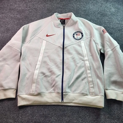 Nike United States Paralympic Team 2020 Track Jacket Full Zip Light Grey Mens L - Image 1 of 4