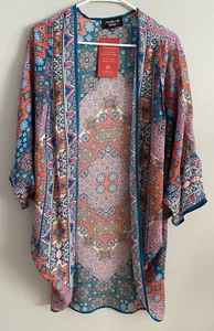 Feathers by Tolani Aviva Kimono Top Swim Cover-Up Colorful One Size NWT - Picture 1 of 5