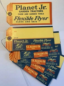 Lot of 5: Flexible Flyer Sled Heavy Duty Railroad Freight Shipping Labels - Picture 1 of 3