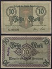 [26086] - NOTGELD STRALSUND, Stadt, 10 Mark, 21.10.1918. Geiger 513.01cE, gebrau