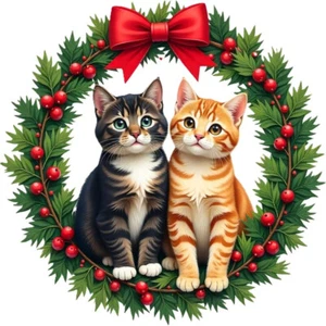 30 Custom Christmas Time Kittens Personalized Address Labels - Picture 1 of 1