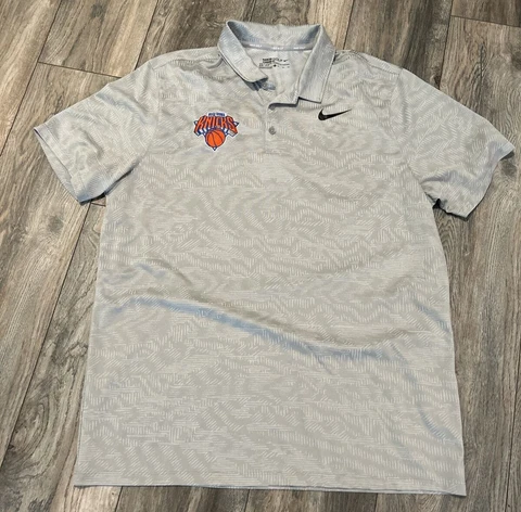 Nike New York Knicks NBA Polo Shirt Men’s XL Gray Players Cover