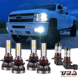 LED Headlight Fog light Bulbs For Chevy Silverado 2003-2007 Avalanche 2002-2005 - Picture 1 of 12