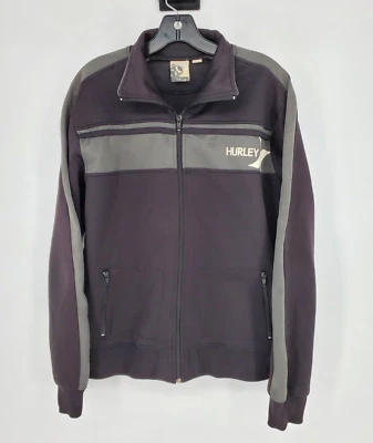 Chaqueta de Pista Hurley Cremallera Completa Para Hombre Mediana Negra Gris Peso Medio Manga Larga Foto 1 de 4