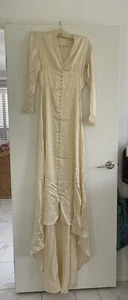 Vintage 1930s Creamy Ivory Silky Satin Wedding Dress - Picture 1 of 5