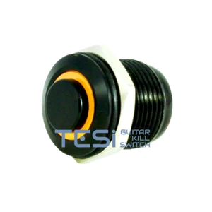 Tesi FILO 16MM LED Momentary Push Button Guitar Kill Switch Black/Yellow - Picture 1 of 4