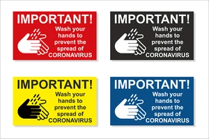 IMPORTANTE Lávate las manos para evitar Corona, firma con autoadhesivo - Imagen 1 de 6