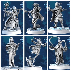 Set Maghi Miniature STL Stampate in 3D Personaggi Nucleari La Città del Gelo 3 28 - 32mm - Foto 1 di 13