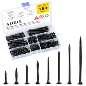 Premium Drywall Screws 150pcs 8 Sizes Wood Screws Assortment Kit Phillips Tip... - Picture 1 of 7