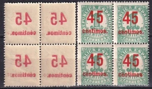 España 1938 Edifil 742hc sobreimpresión copiada en bloque trasero de 4 MNH VF - Imagen 1 de 1