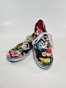 Vans Womens Tropical Hawaiian Floral Print Shoes size 10 Lace Up - Picture 1 of 9