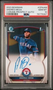 2023 Bowman Chrome Prospect Autographs #CPAAM Andres Mesa Auto PSA 10