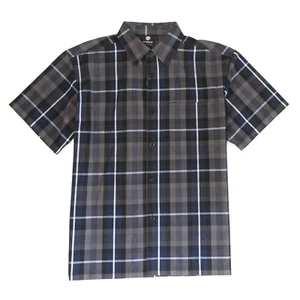 Camisa de trabajo tejida a cuadros manga corta Yago para hombre CL2 negra - Imagen 1 de 3