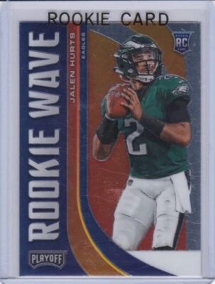 JALEN HURTS ROOKIE CARD 2020 Philadelphia Eagles PLAYOFF WAVE RC Football MINT! - Image 1 of 2