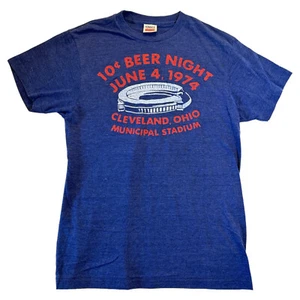 VGT Homage Made In USA Dark Blue Beer Night Print Single Stitched Shirt Size M - Picture 1 of 6