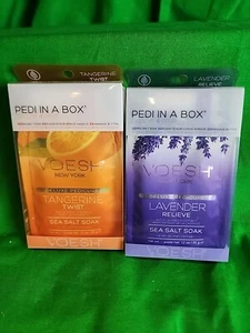 Voesh Pedi In A Box Deluxe 4 Step Pedicure Tangerine, Lavender. Unopened - Picture 1 of 3