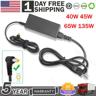Cargador adaptador de CA de 65 W 45 W para Acer ES1-531 Gateway NE71B06u NE56R37u NE56R31u Foto 1 de 4