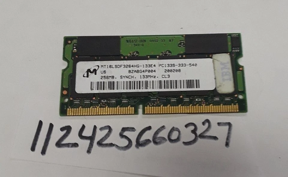 256MB 2RX8  PC SDR 133MHZ 133 144PIN DUAL RANK  RANK  144PIN SODIMM PC133 16X8   - Image 1 of 1