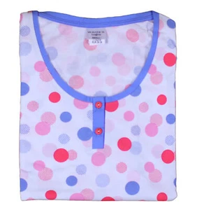 Ladies Pyjamas Short Sleeve Polka Dot Top Plain Blue Cropped PJ Bottoms Set - Picture 1 of 14
