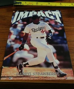 Vintage Sudden Impact Darryl Strawberry Sample Poster Costacos Brothers Dodgers  - Picture 1 of 1