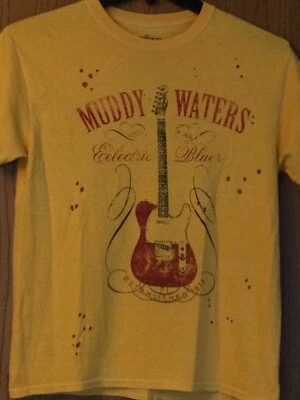 Muddy Waters - Azul Eléctrico 100% Puro - Amarillo - S/M - Prehecho Aspecto Envejecido Foto 1 de 3
