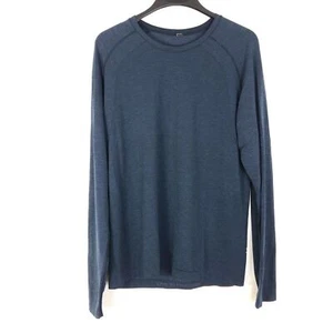 Lululemon Shirt Large Mens Athletic Blue Long Sleeve Workout Breathable Raglan - Picture 1 of 6