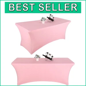 Durable Spandex Table Covers in Pink - Set of 2, Perfect for Any Occasion - Picture 1 of 7