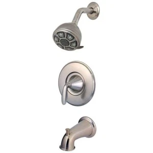 Pasadena Single-Handle 4-Spray Tub & Shower Faucet Brushed Nickel Valve Included - Picture 1 of 2