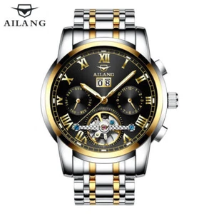 AILANG Herrenuhr Tourbillon Stahl Wasserdicht Mechanisch Armbanduhren Woche - Bild 1 von 22