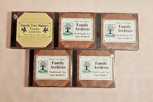 Albero genealogico Broderbund Family Tree Maker's World Super pacchetti 1, 2, 3, 4 e 5 - Foto 1 di 2