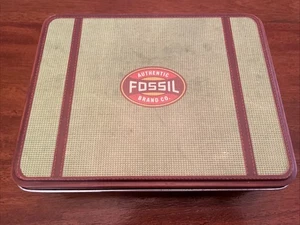 Fossil Zinn Schmuckschatulle Dekorateur Schatulle 5" x 7" Taschentücher - Bild 1 von 7