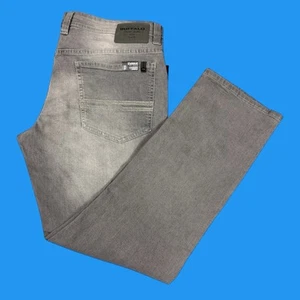 Buffalo David Button Jeans Mens Sz 34x30 Evan X Slim Straight Stretch Gray Denim - Picture 1 of 21