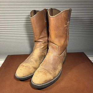 Stivali da lavoro western cowboy Lehigh uomo taglia 12D pelle marrone punta acciaio #1906 - Foto 1 di 16