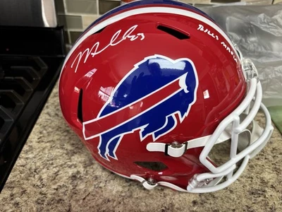 Casco Micah Hyde Autografiado Tamaño Completo Réplica Buffalo Bills - Ins "Bills Mafia" Foto 1 de 4