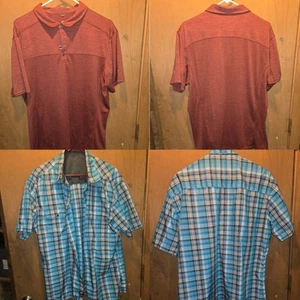 2 Stück Kuhl Eluxur blau kariert Herren Wanderhemden XL extra groß Polo rot Knopf - Bild 1 von 13