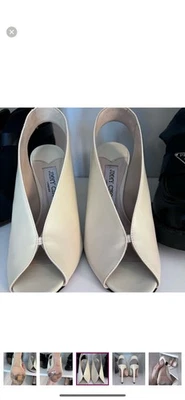 Sandalia de tacón Jimmy Choo para mujer talla 37 cuero crema Foto 1 de 4