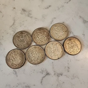 7x Half Dollar Lot! Canadian 80% silver coin lot 1959 1961 1964 1965 1966 - Bild 1 von 7