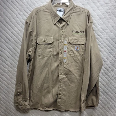 NUEVA CAMISA CARHARTT caqui con cuello ignífugo XXL reg FRS160-KHI LOGO Foto 1 de 4