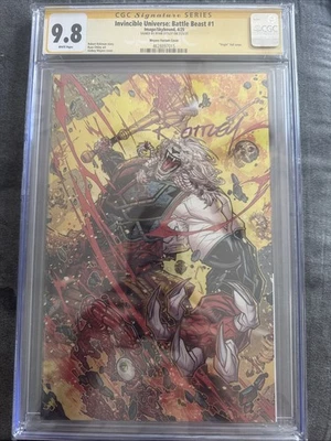 Invincible Universe Battle Beast #1 CGC SS 9.8 Jonboy Meyers Virgin Foil signed - Image 1 of 3