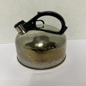 Copper Bottom Revere Ware 2 Qt 8 Cup Whistling Teapot Tea Kettle USA CUO8 - Picture 1 of 8