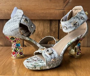 L'artiste By Spring Step Jewell Ice Platform Size US 11 EU 42 Ankle Strap EUC - Picture 1 of 14